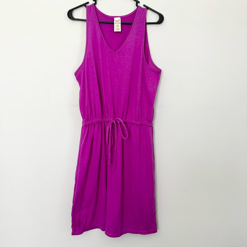Faded Glory Magenta Drawstring Midi Tank Dress